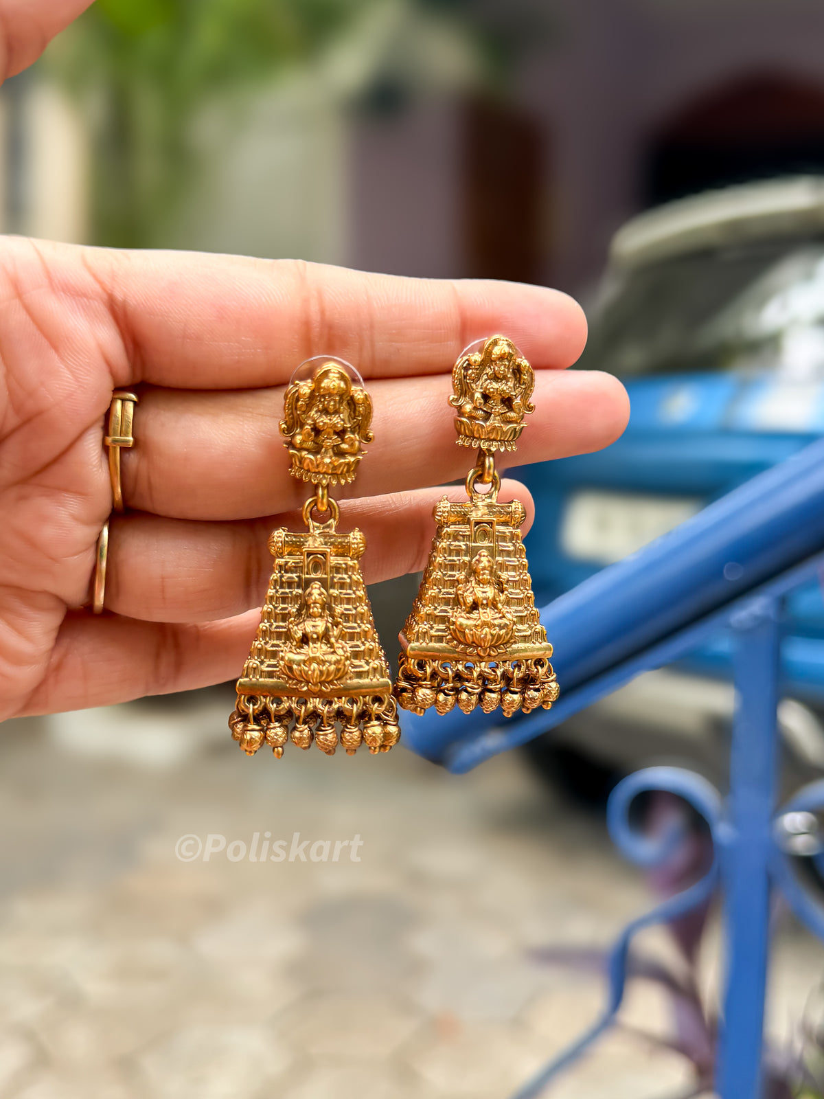 PK266 - Trending Viral small size Temple jhumka set