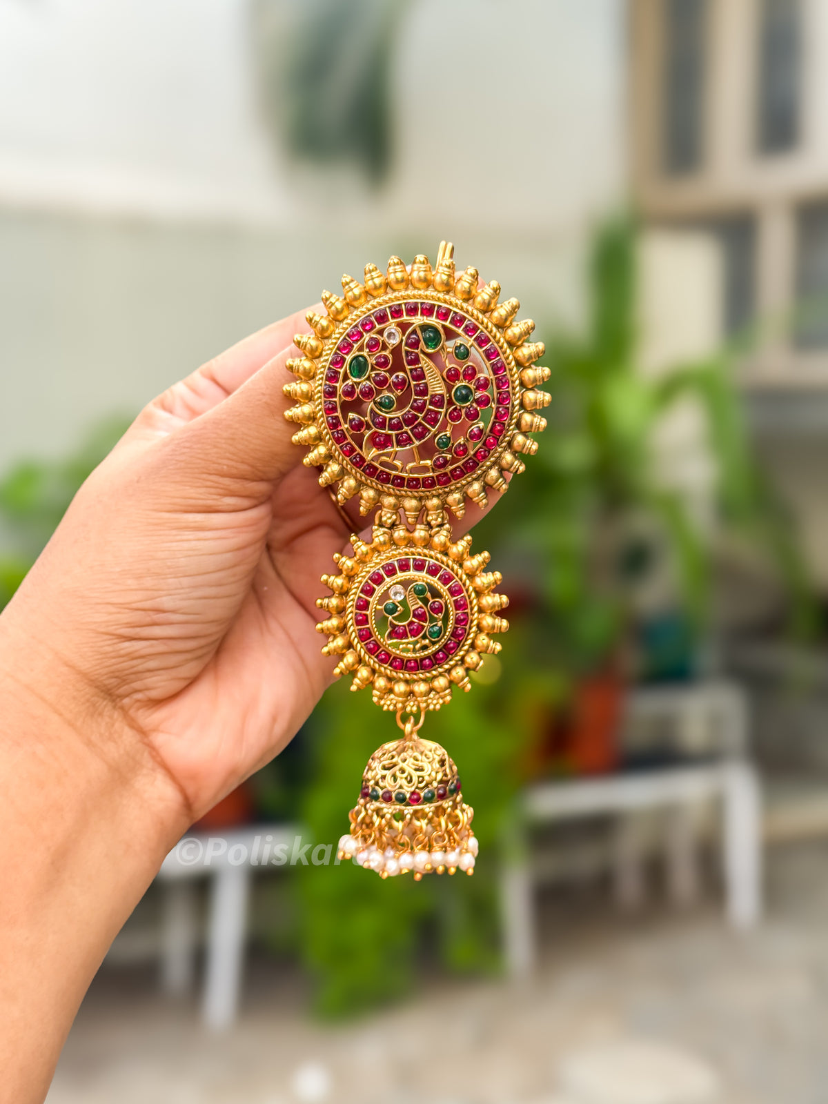 PK302 - Hair brooch - Three step multi chakra design
