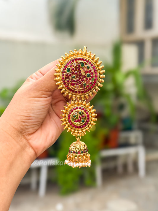 PK302 - Hair brooch - Three step multi chakra design
