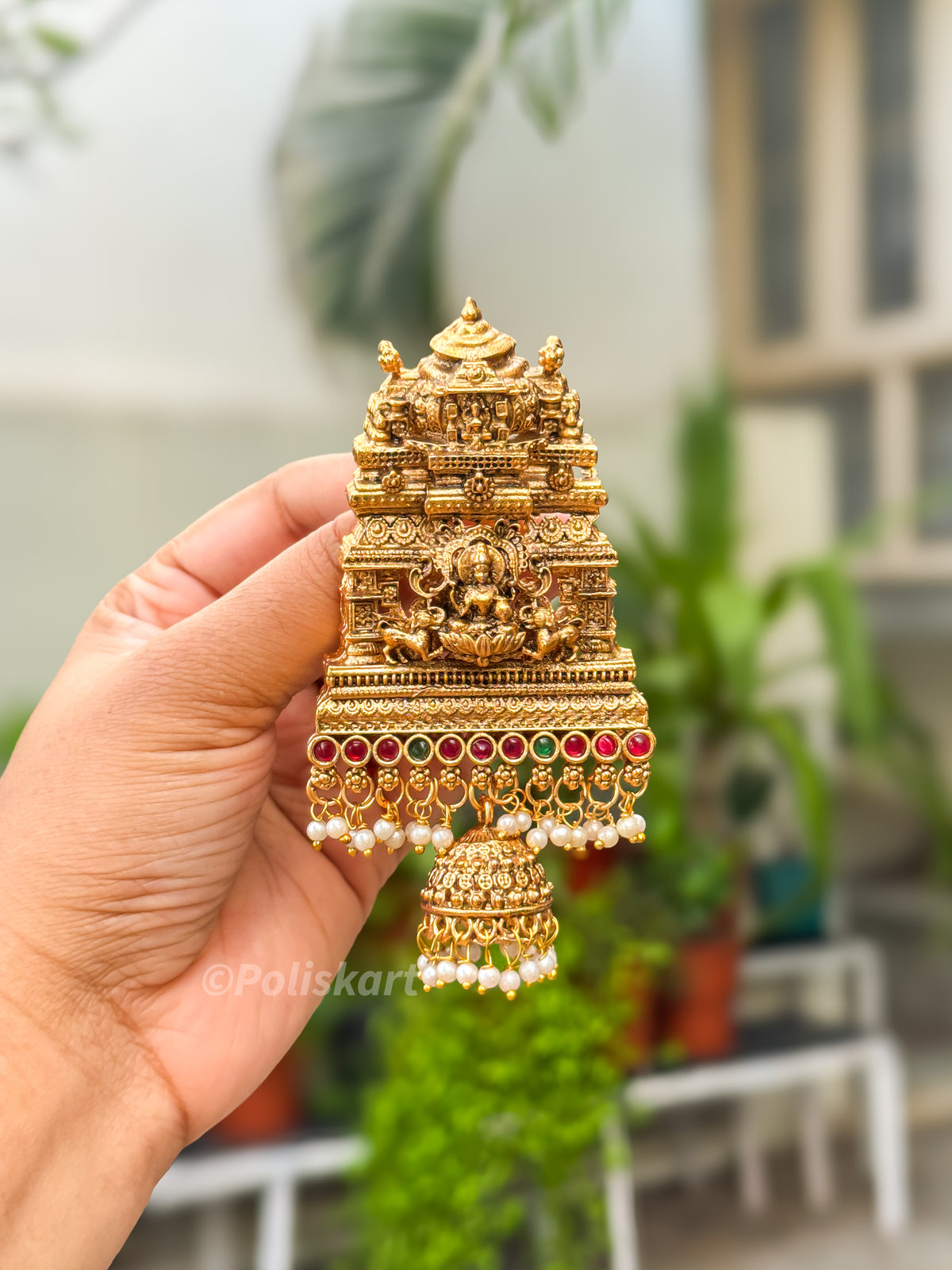 PK306 - Hair brooch - Temple style Lakshmi design