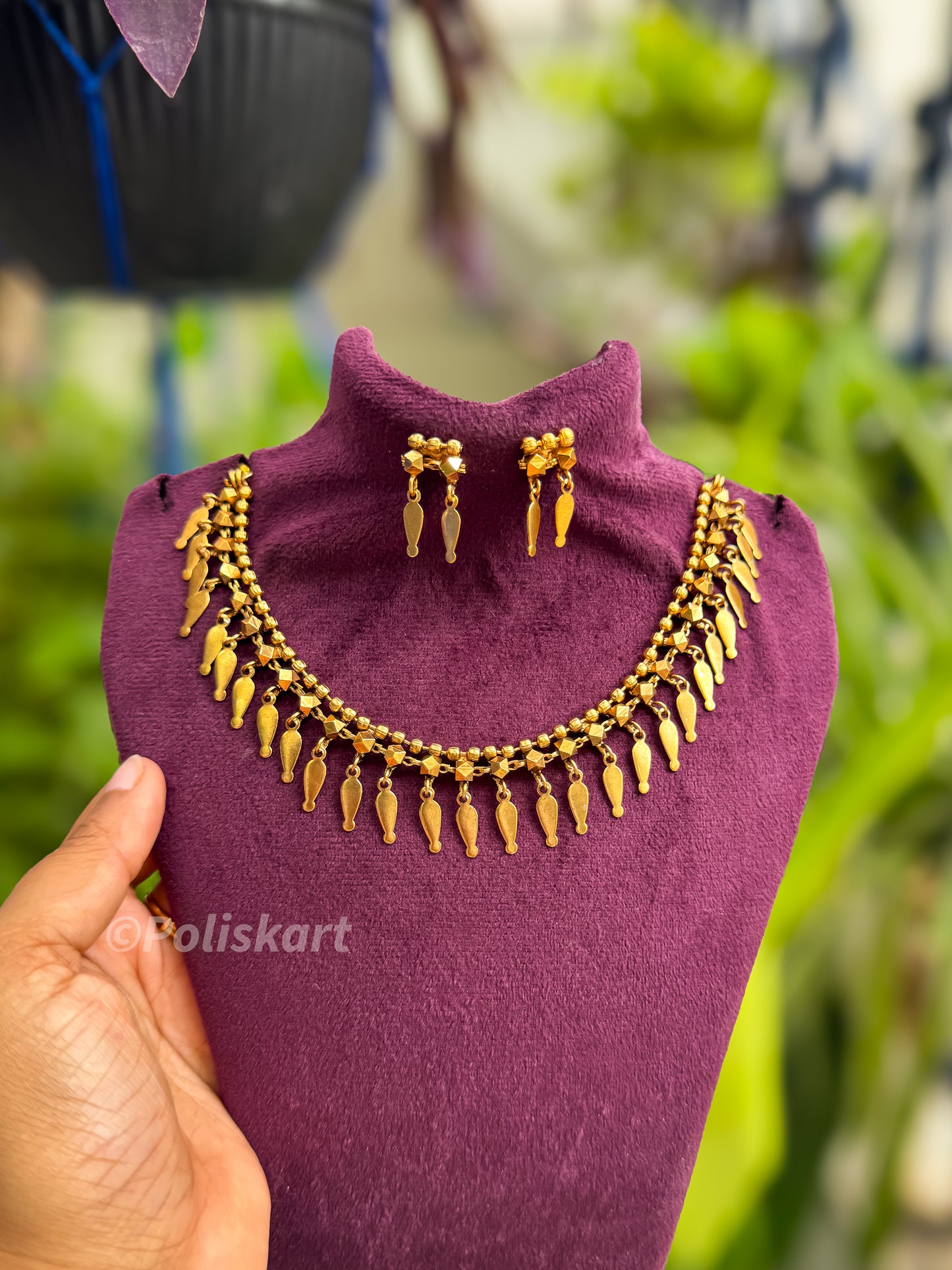 Trending elakkathali necklace with earing