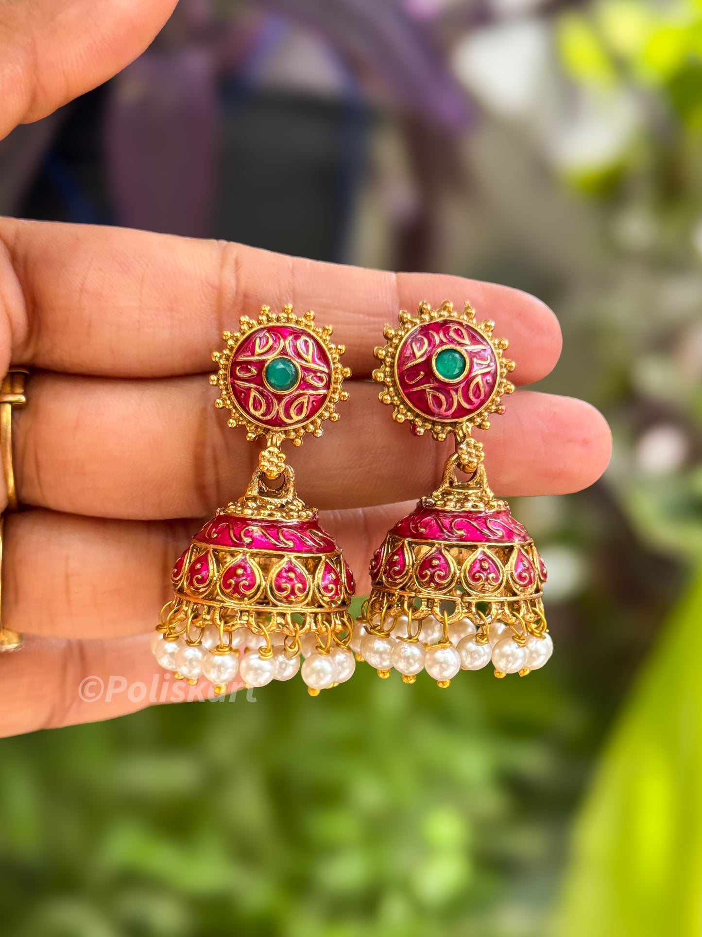 Rangoli jhumka set