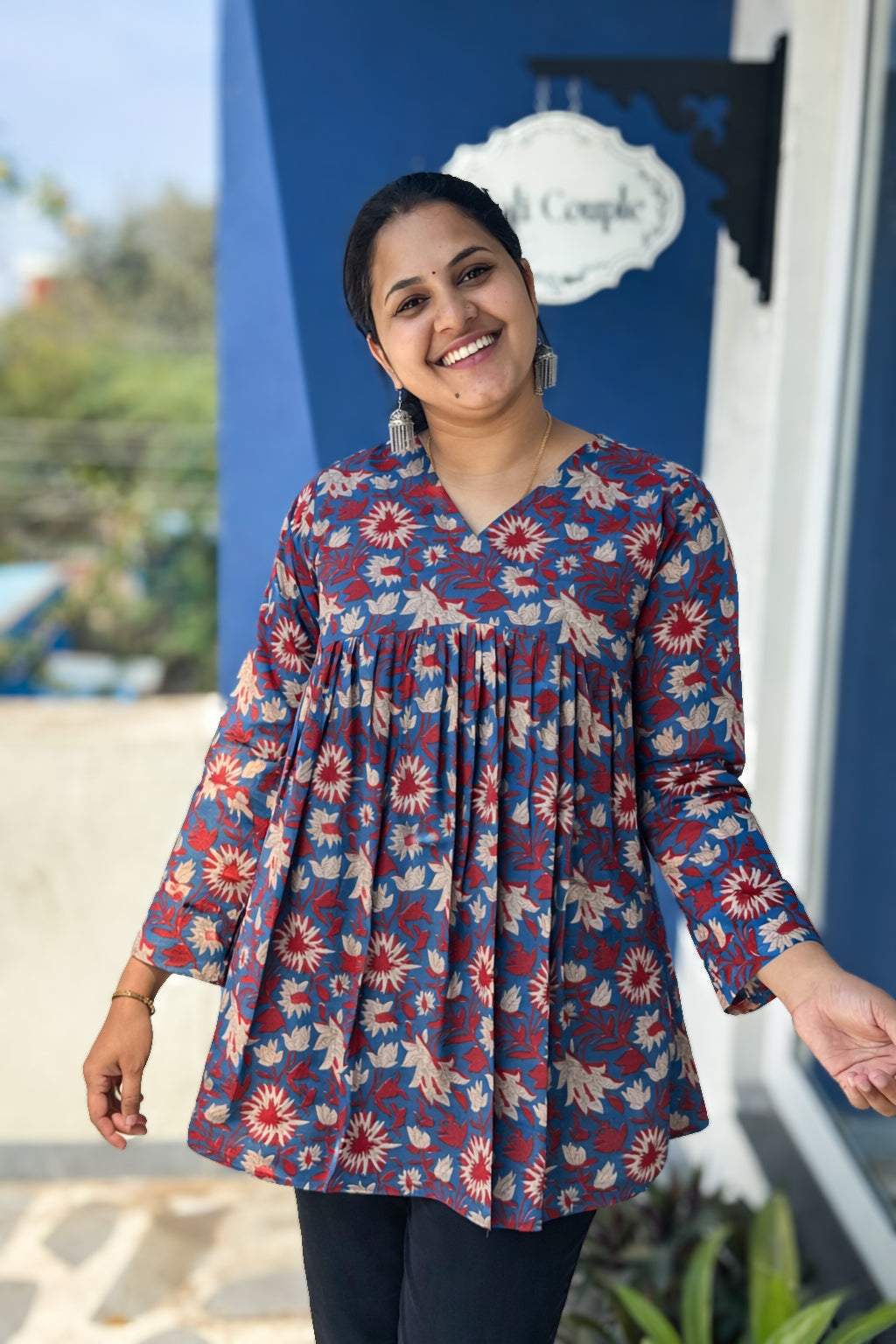 Paaru - Full sleeve cotton short Kurti