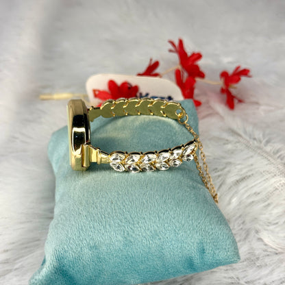 PK318 - Adjustable chain watch - White stone design