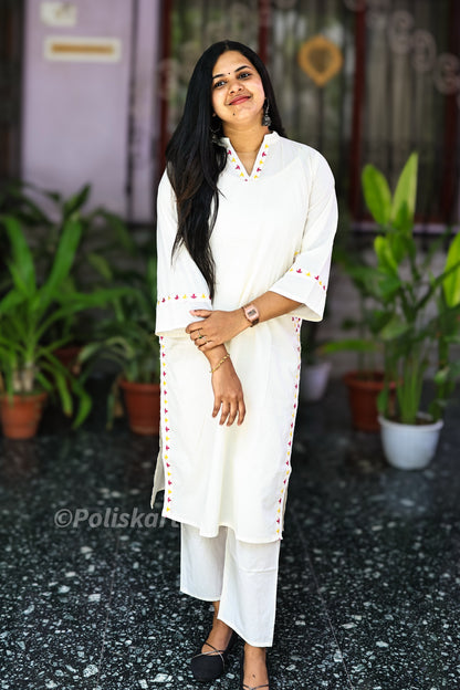 Venpa - Off white Embraided co-ord set