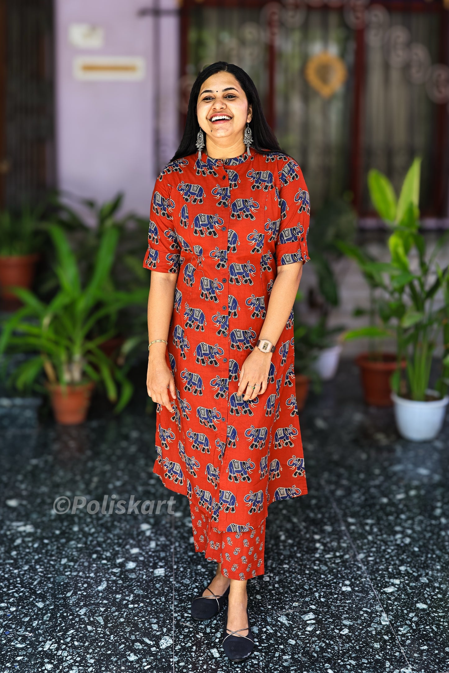 Sridevi - elephant print pure cotton co-ord set