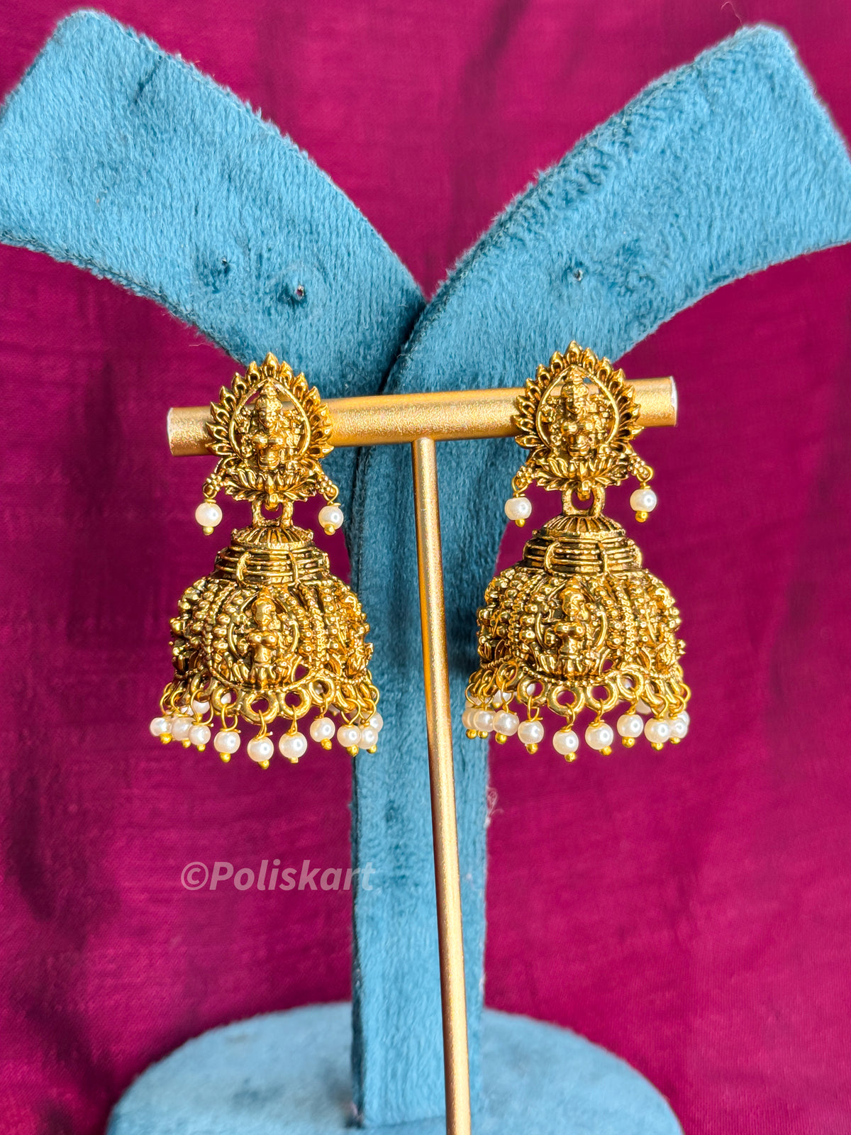 PK358 - Jhumkas - Dual lakshmi design