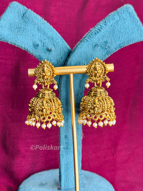 PK358 - Jhumkas - Dual lakshmi design