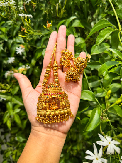 Kashi Gopuram Chettinadu Chain With Jhumka Set