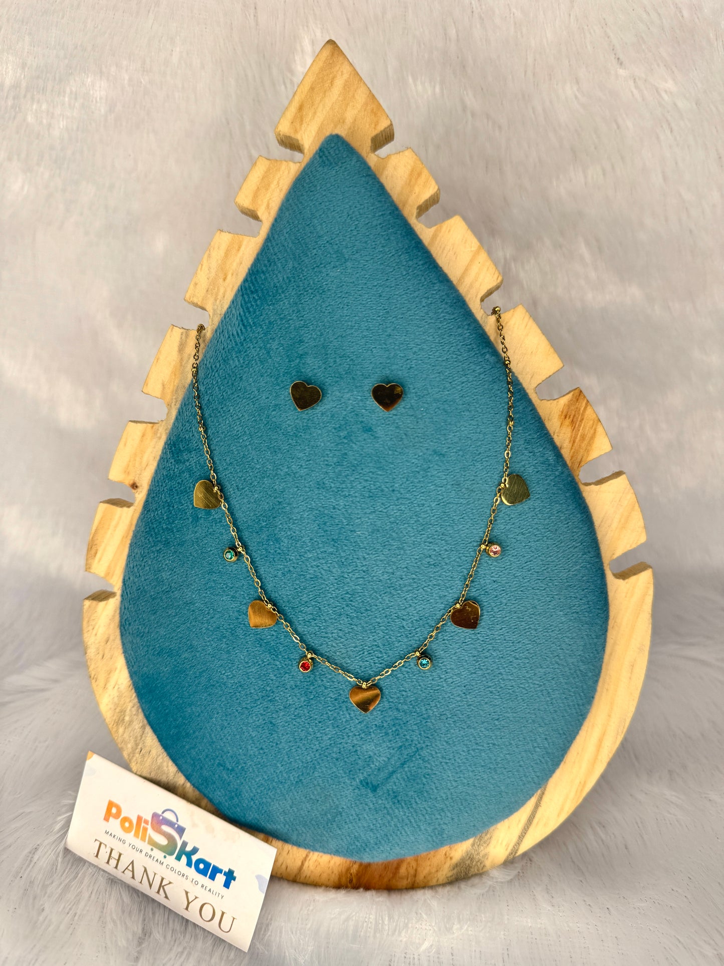 Heart designed necklace with earring