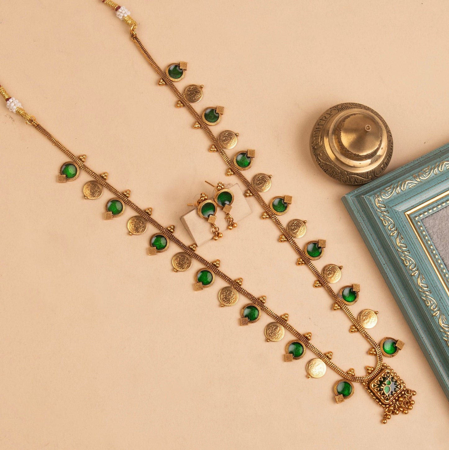 Premium Palakka combined with Kasumala Haram and earring set