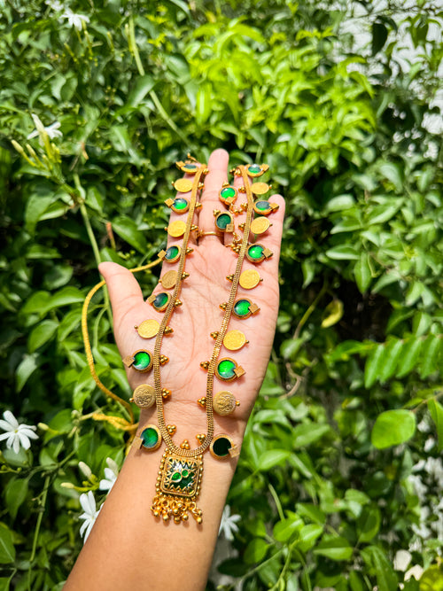 Premium Palakka combined with Kasumala Haram and earring set – alternate view