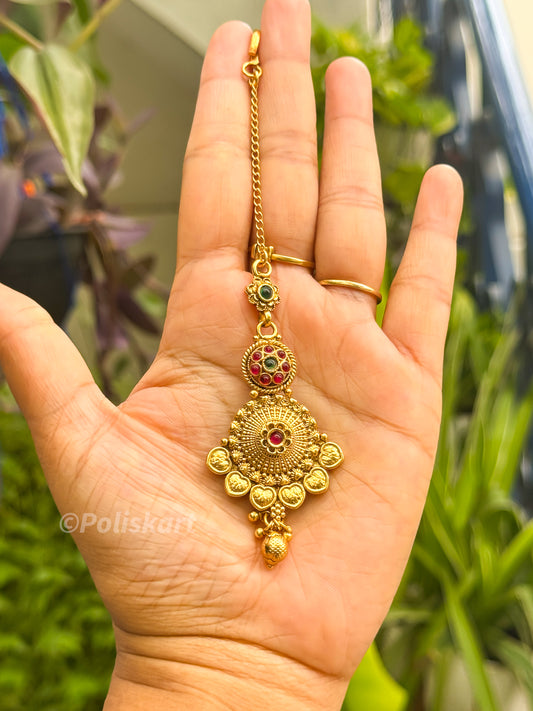 Tikka - ruby stone worked golden design