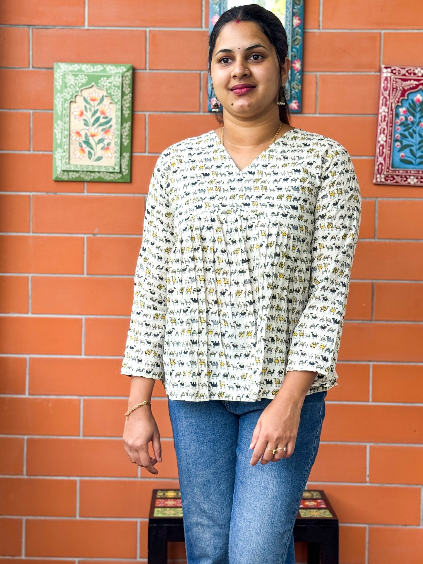 Cotton Short Kurti - White