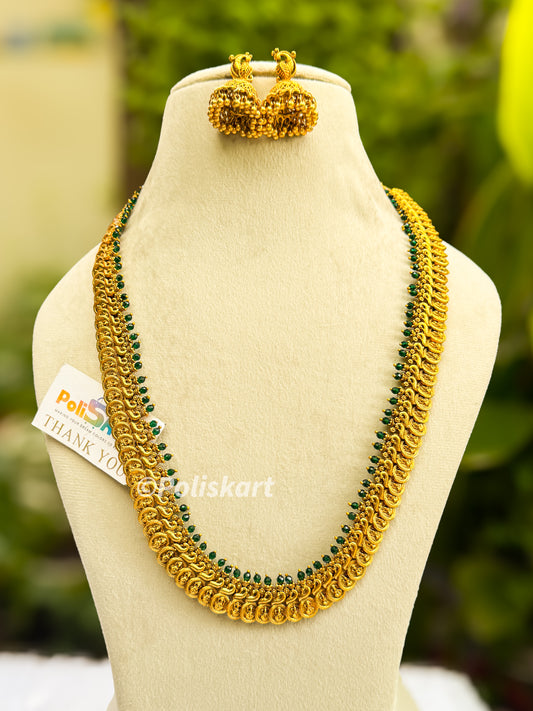 long kasumala haram with jhumka set