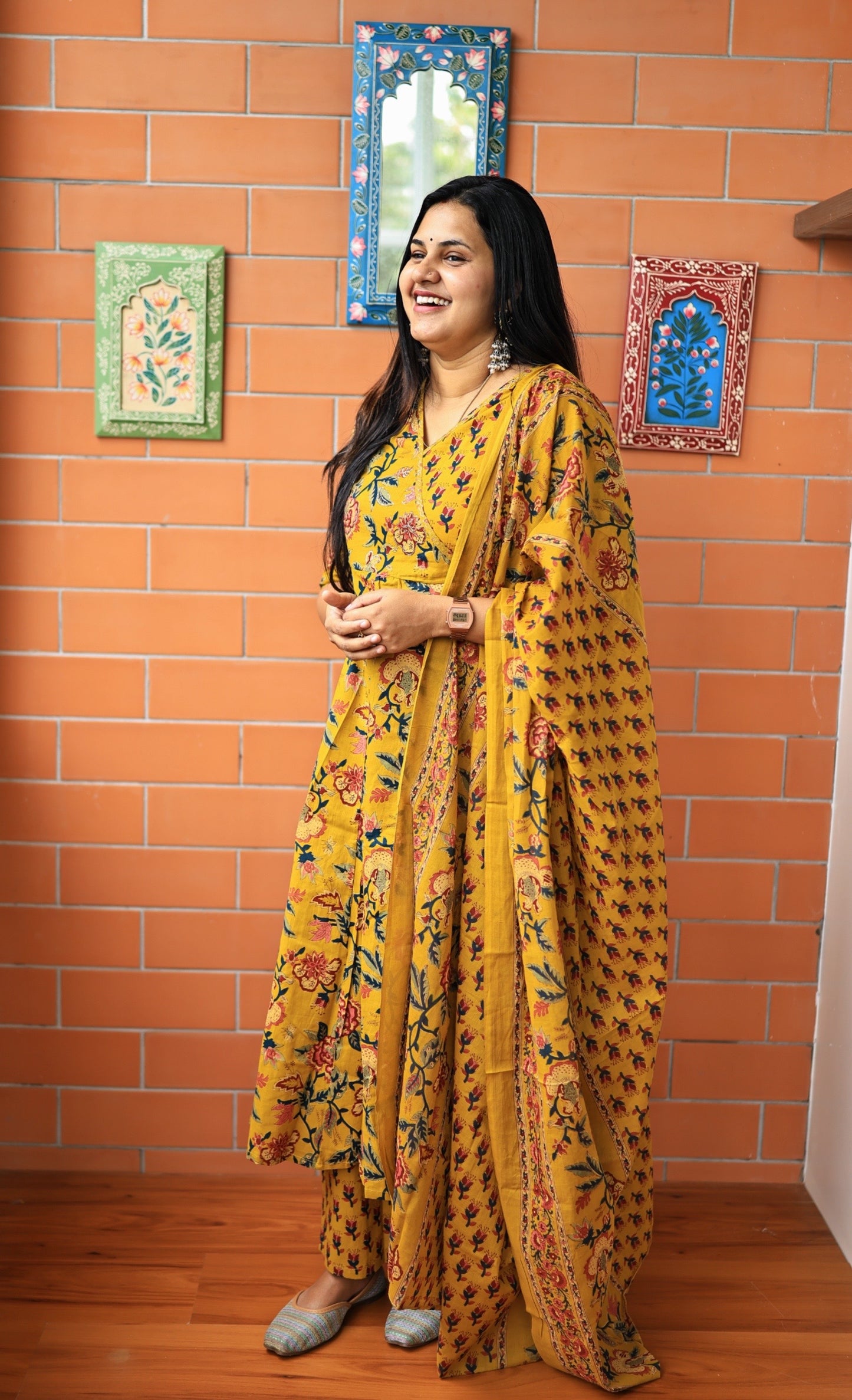 Rudra - Pure cotton Anarkali three piece set