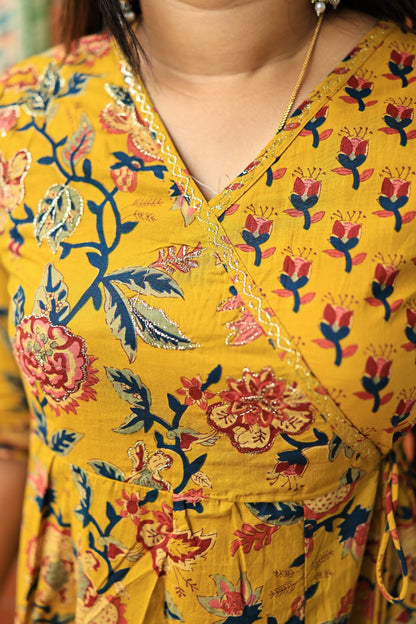 Rudra - Pure cotton Anarkali three piece set