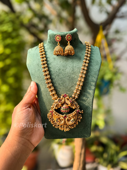 Trending Peacock haram with jhumka set