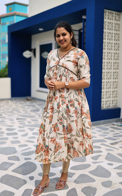 Karthika - Alia cut, mirror worked kurta