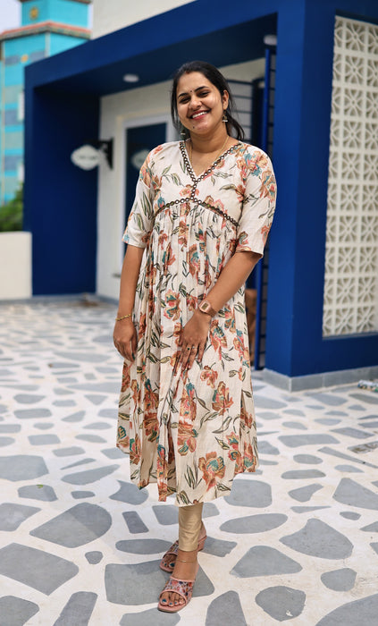 Karthika - Alia cut, mirror worked kurta