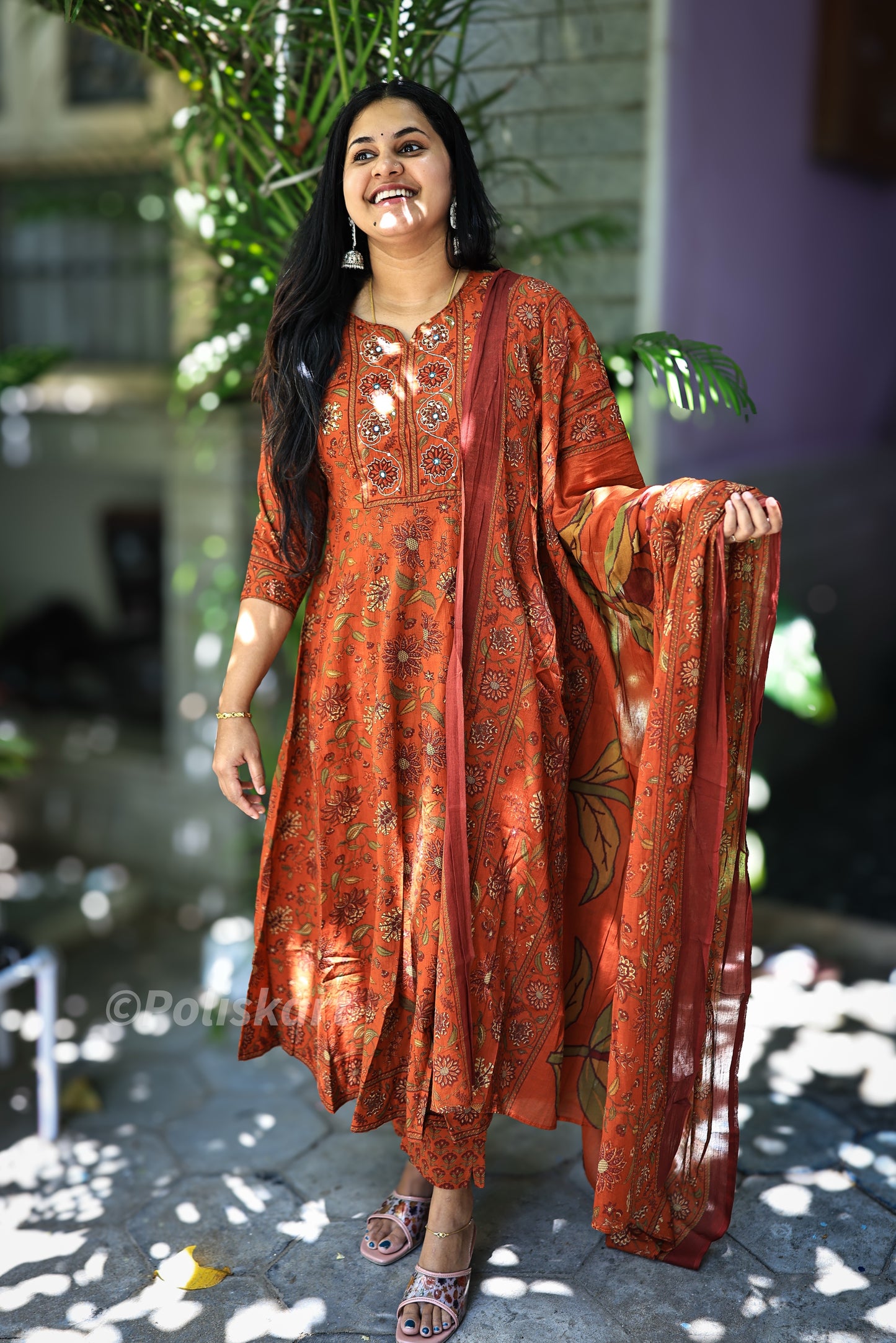 Sariga - Pure cotton Anarkali set