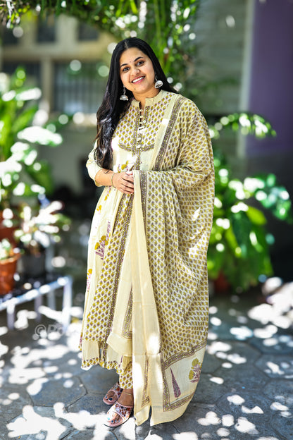 Neelika - Pure cotton Anarkali set
