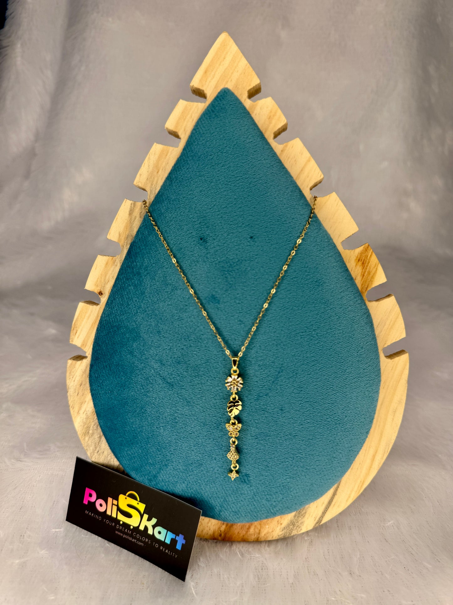 Chain with Stone worked flowers design