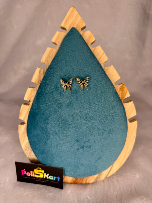 Stoned butterfly stud