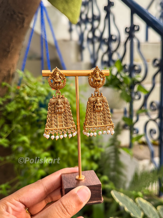 Trending Temple Jhumka with pearl highlighted