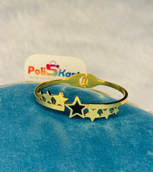 Anit tarnish cuff bangle Free size - Super star design