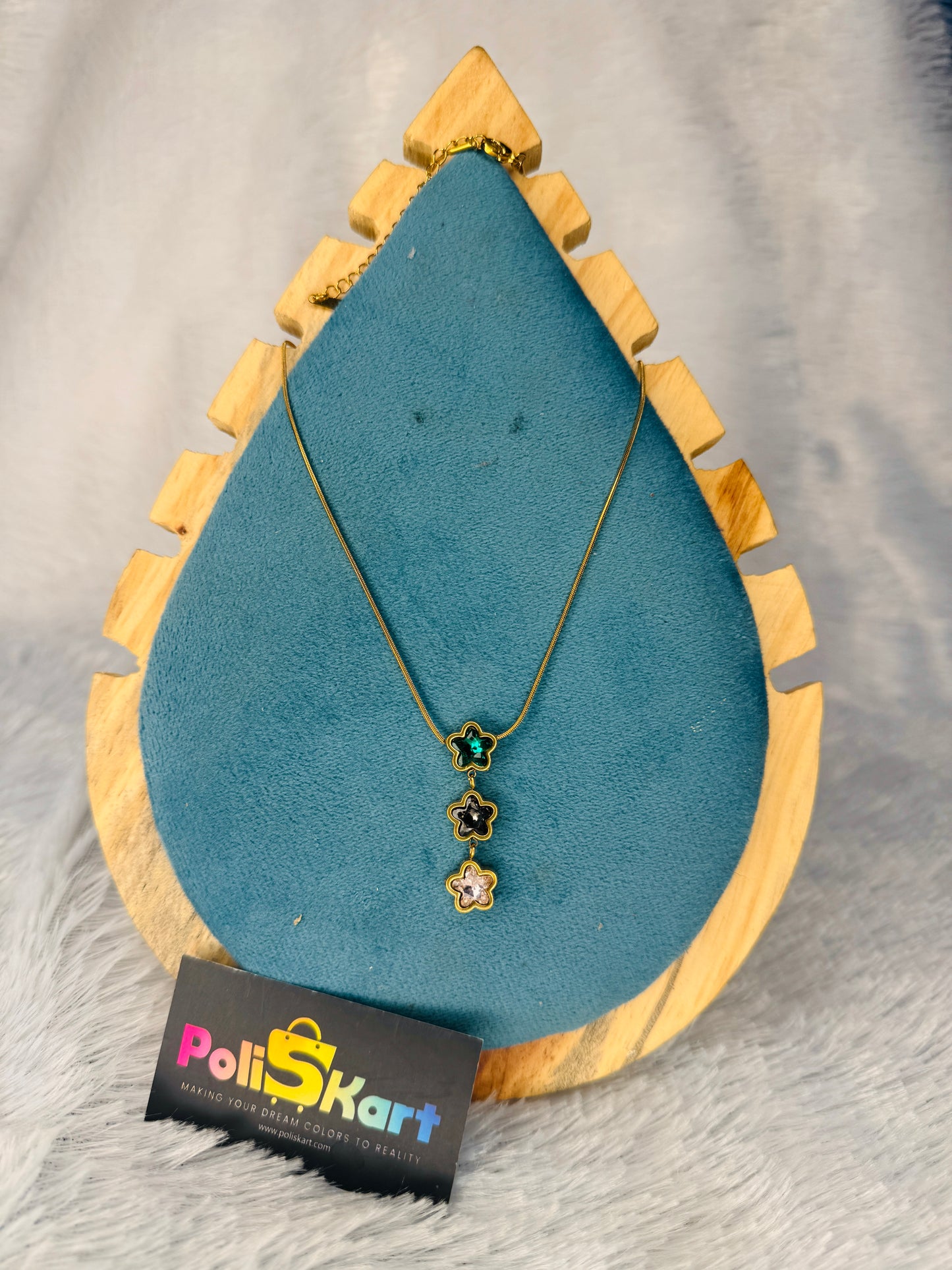 PK021 - Anit tarnish Chain - Multi color  flower Design