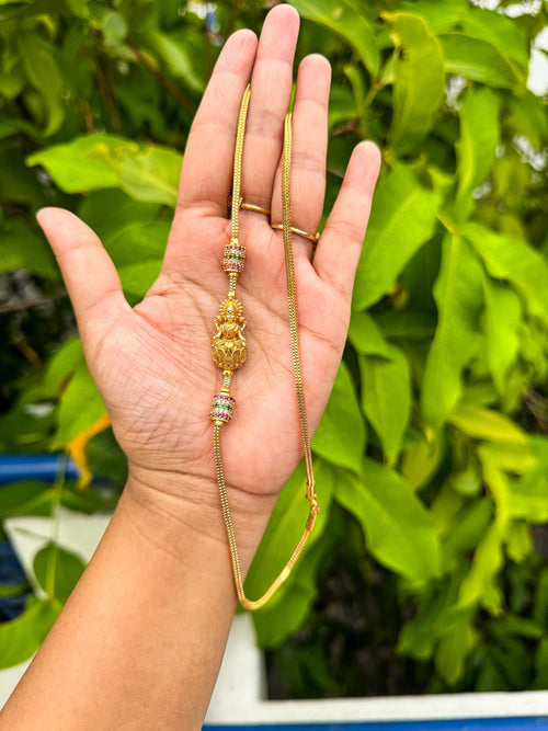 24 inch Lakshmi & Multi stone worked Mugappu chain