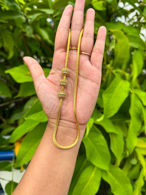 24 inch multi stone worked Mugappu chain