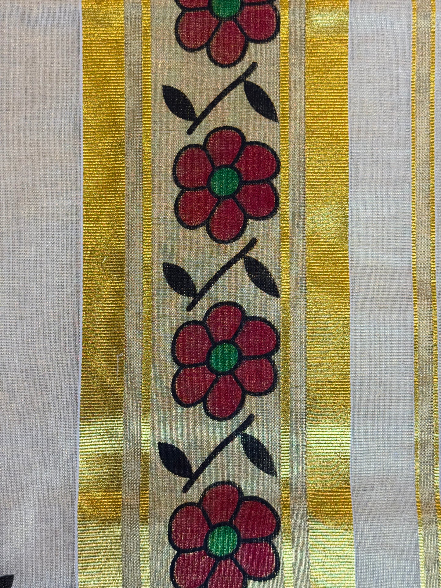 PK045 - Kerala saree blossom design