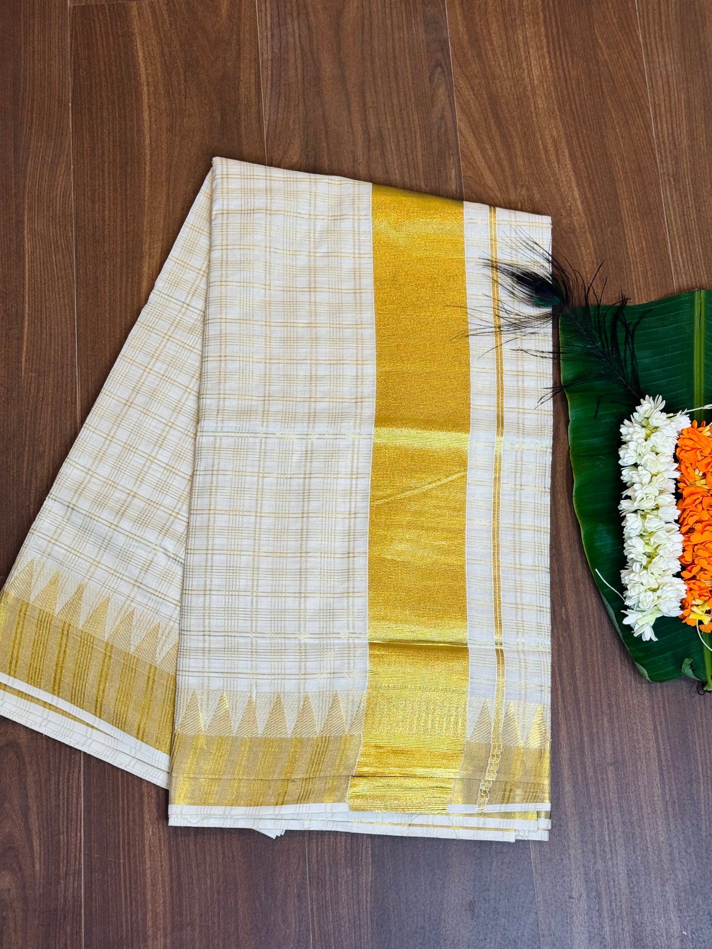 PK040 - Kerala saree - Trending check design