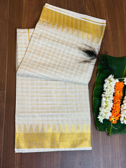 PK040 - Kerala saree - Trending check design