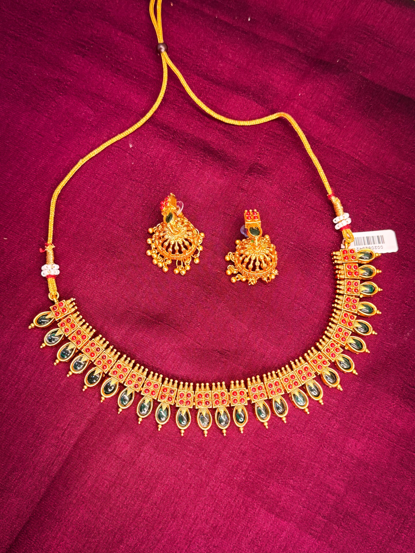 Antique Temple Necklace with Jhumka