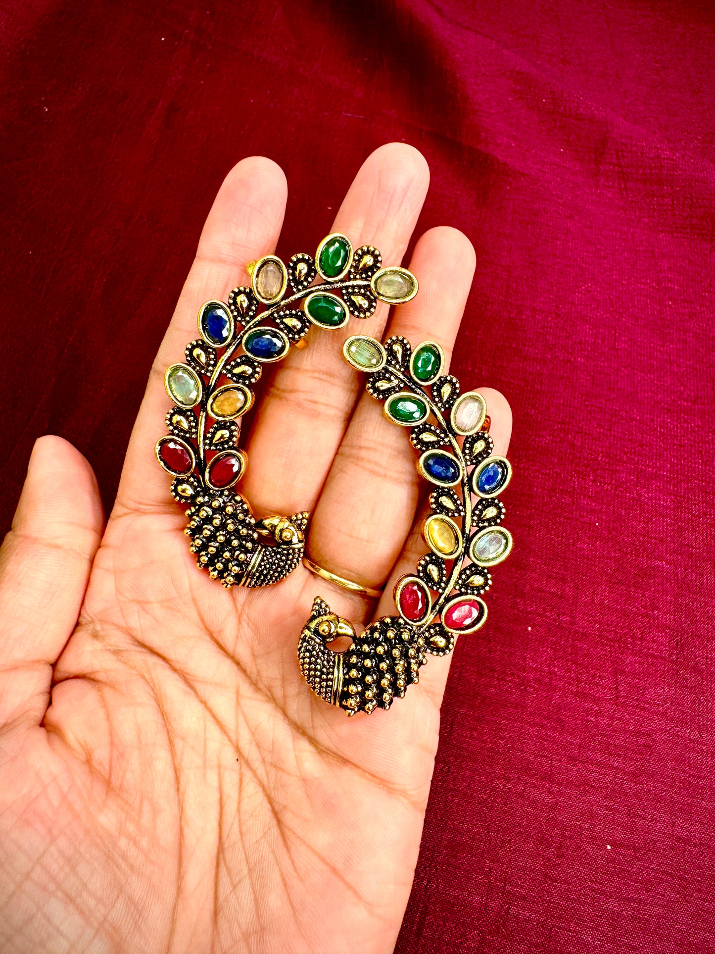 Multicolor Peacock Earring